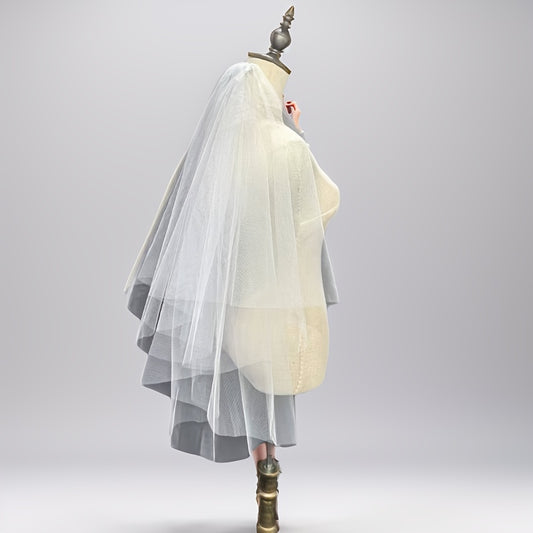 Romantic Bridal Veil with Floral Embellishments for Weddings