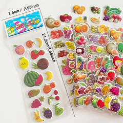 8 Sheets Cartoon Fruit Self Adhesive Stickers for Stationery Scrapbooking