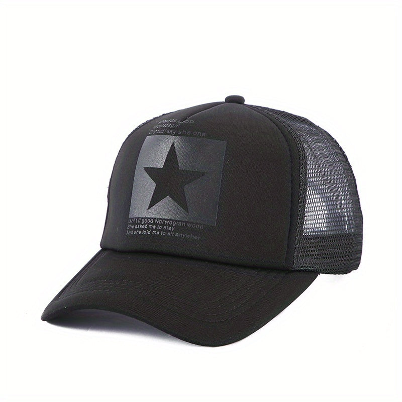 5 Pointed Star Graphic Mesh Baseball Cap Summer Caps