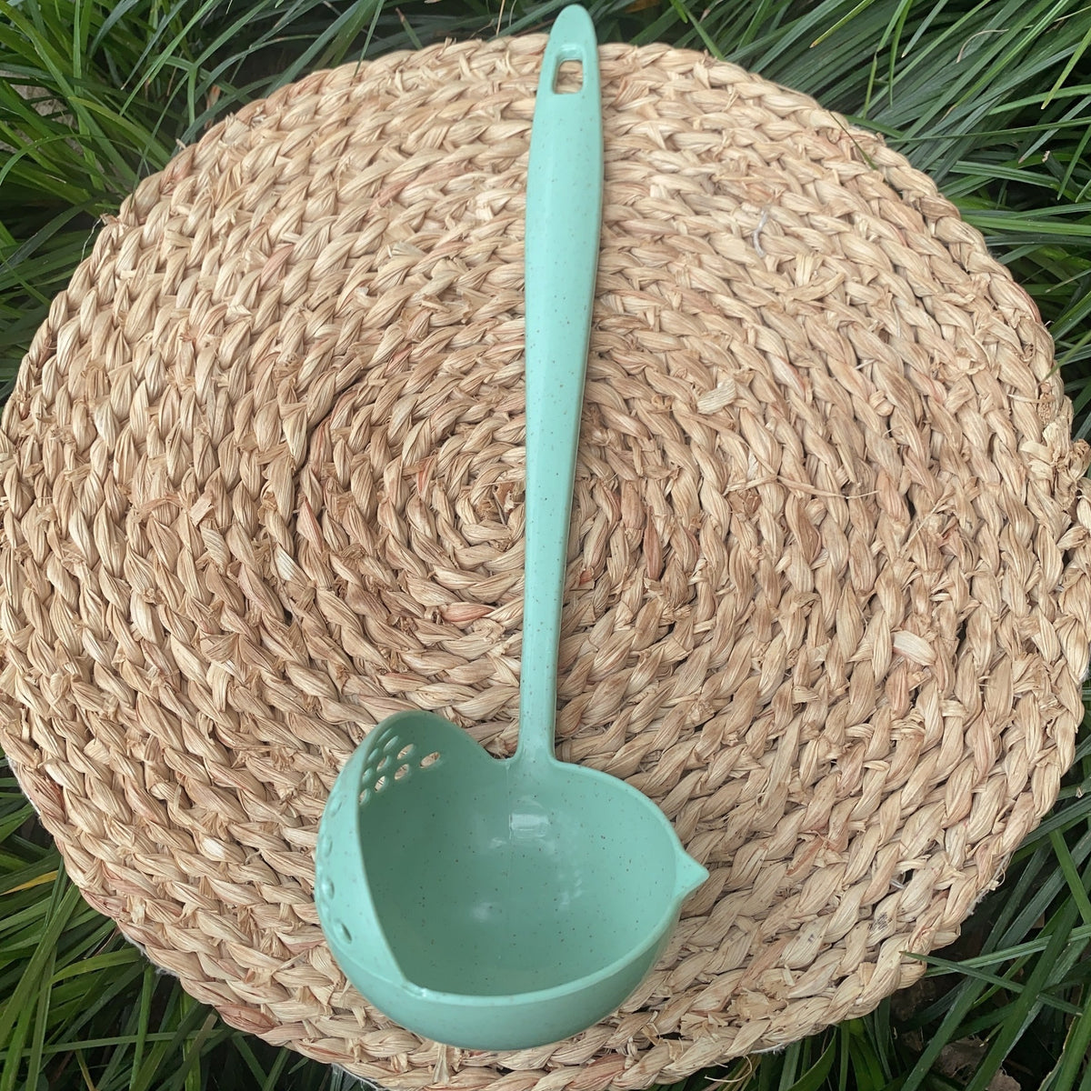 Eco-Friendly Plastic Ladle with Strainer - 5.08cm Long Handle Soup Ladle