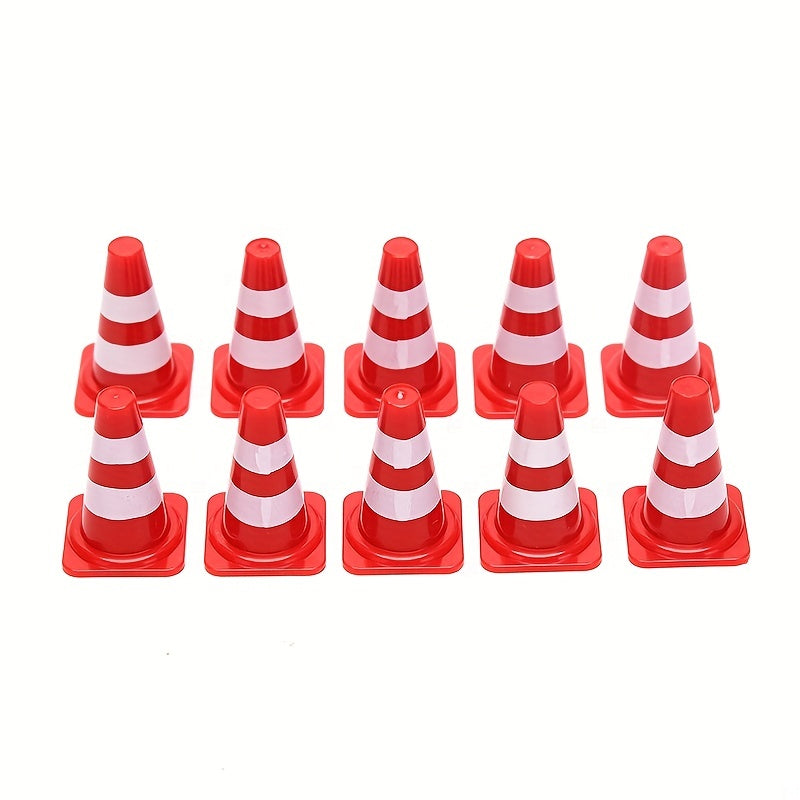 10 Mini Plastic Traffic Cones for Sports Training and Party Supplies
