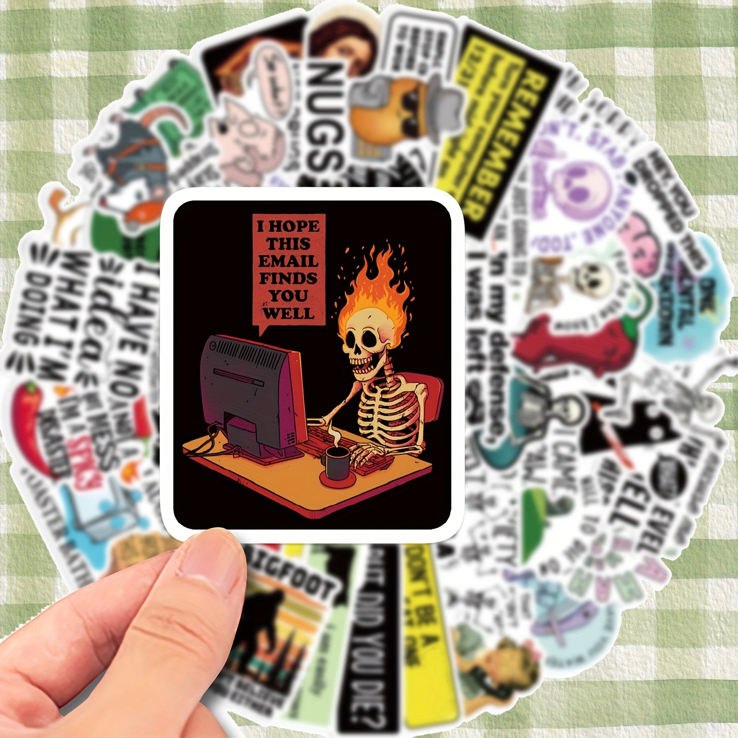 50pcs Humorous Satirical Text Stickers for Phones Computers Luggage