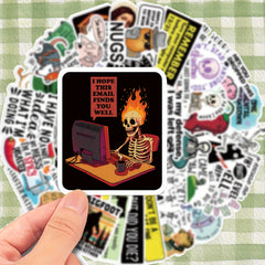 50pcs Humorous Satirical Text Stickers for Phones Computers Luggage