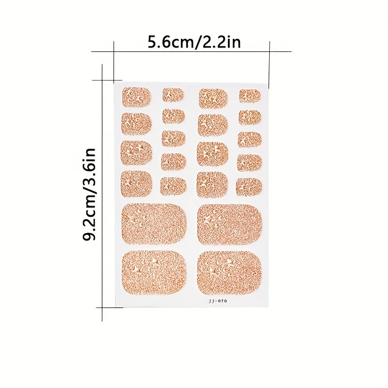 Self Adhesive Toe Nail Stickers Decals Full Wraps for Women Girls