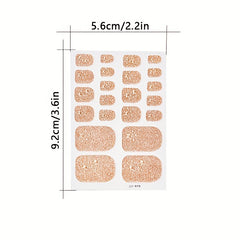 Self Adhesive Toe Nail Stickers Decals Full Wraps for Women Girls