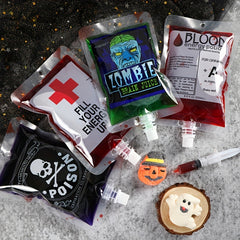 20pcs Halloween Blood Bags 250ml Drink Containers Party Favors