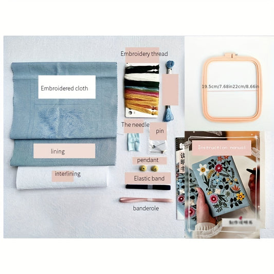 DIY Hand Embroidery Kit for A5A6 Note Book Leather Clothes Self Embroidery