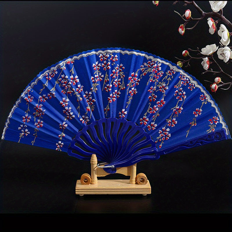Plastic Folding Fan Retro Chinese Style Floral Fan