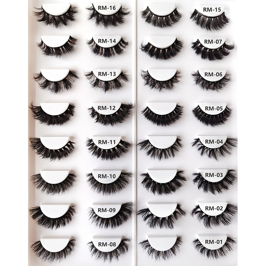 Slim 16mm Natural 3D Mink Eyelashes Soft Reusable False Eyelashes Bulk