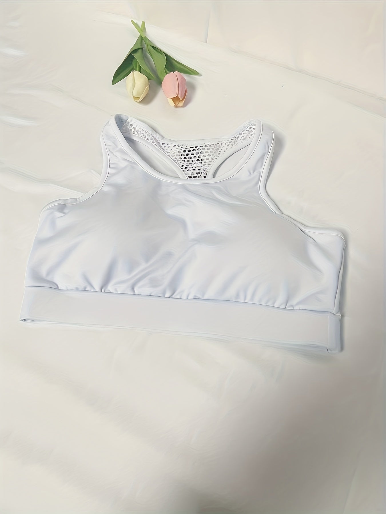 Letter Print Sports Bra Comfy & Breathable Workout Bra