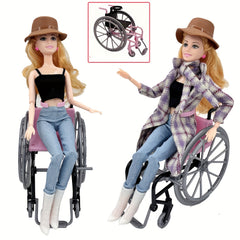 5 Inch Plastic Doll Wheelchair Toy for Doll House Gift