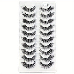 10 Pairs Natural Cross Volume False Eyelashes D Curling