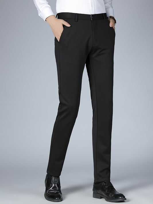 Men's Classic Formal Dress Pants Solid Stretch Business