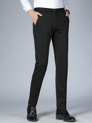 Men's Classic Formal Dress Pants Solid Stretch Business