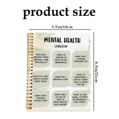 Green Mental Health Check In Journal Notebook 50 Pages 13.97x21.08cm