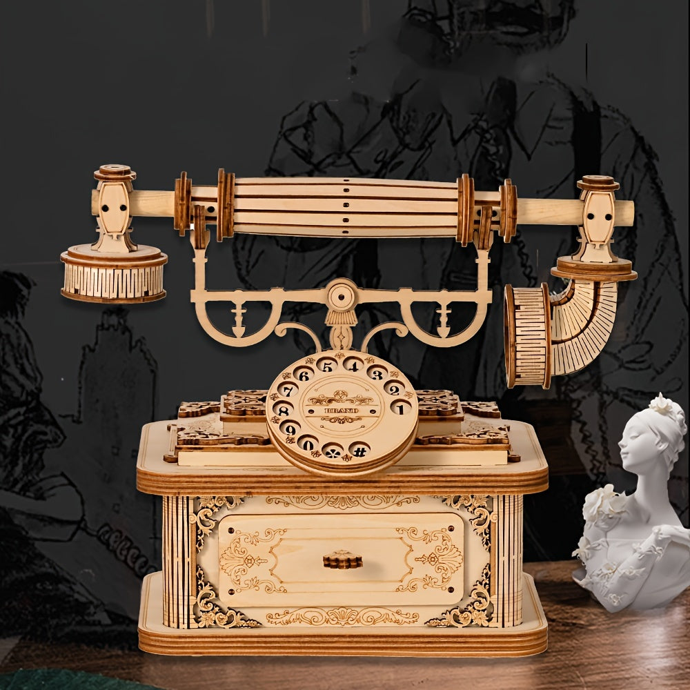 135pcs 3D Wooden Retro Telephone Puzzle for Adults