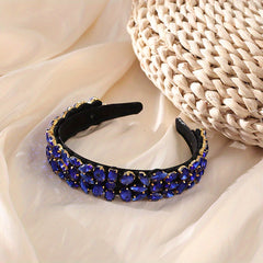 Baroque Rhinestone Headband Crystal Head Hoop Wide Headdress Hair Accessories