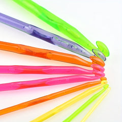 9pcs Crochet Hooks Knitting Tool Transparent Plastic Crochet Ergonomic Needle