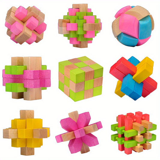 Wooden Puzzle Toys Kongming Locks Luban Locks Football 24 Locks 6 Tong