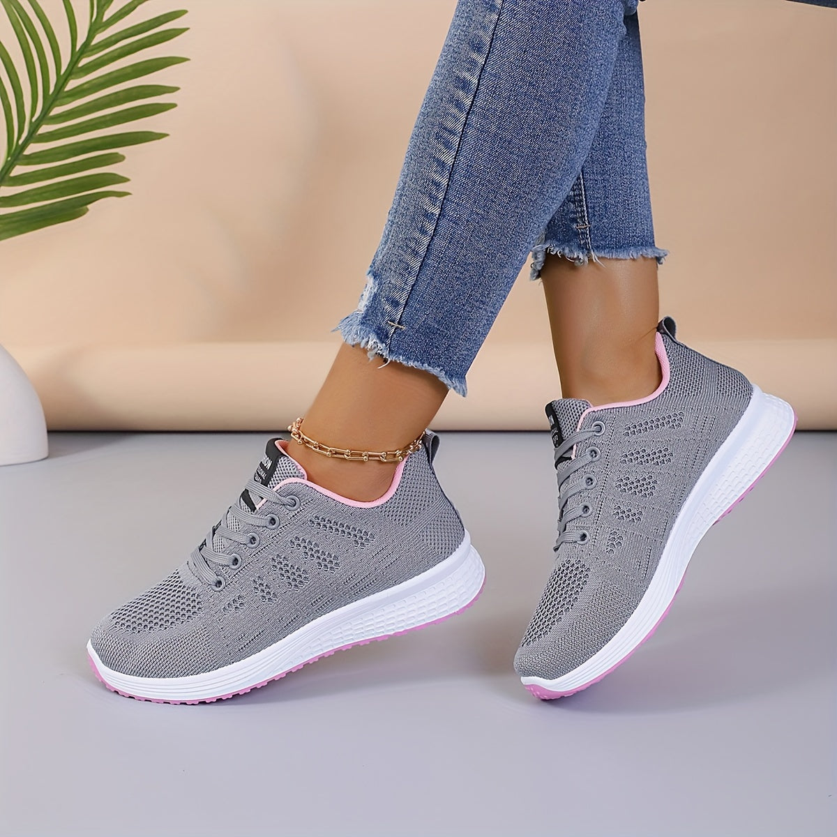 Women's Anti-Slip Mesh Running Shoes Soft Sole Sports Sneakers