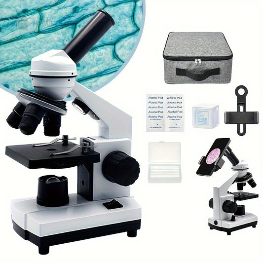 Professional Biological Compound Microscope with LED Light Dual Light Source