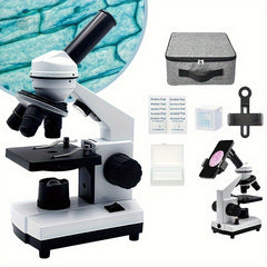 Professional Biological Compound Microscope with LED Light Dual Light Source