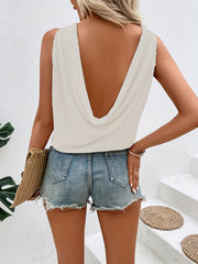 Casual Crew Neck Sleeveless Tank Top for Summer Women's Clothing