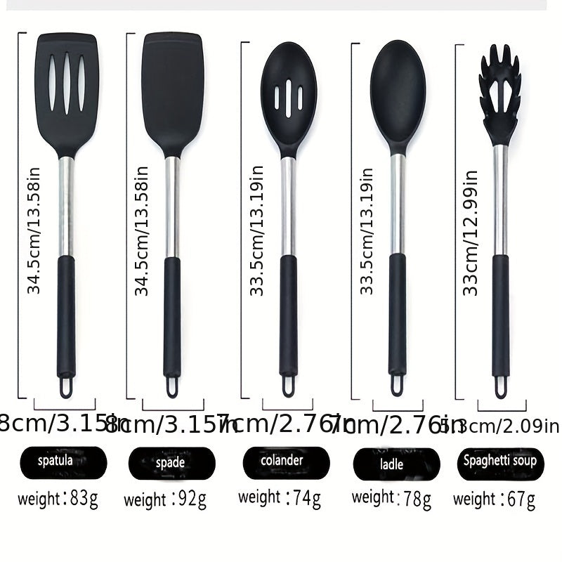 15pcs Silicone Stainless Steel Kitchen Utensils Set