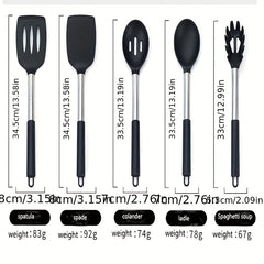 15pcs Silicone Stainless Steel Kitchen Utensils Set