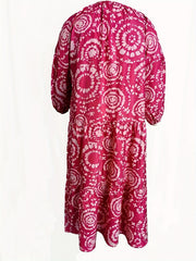  Tie Dye Lantern Sleeve Maxi Dress