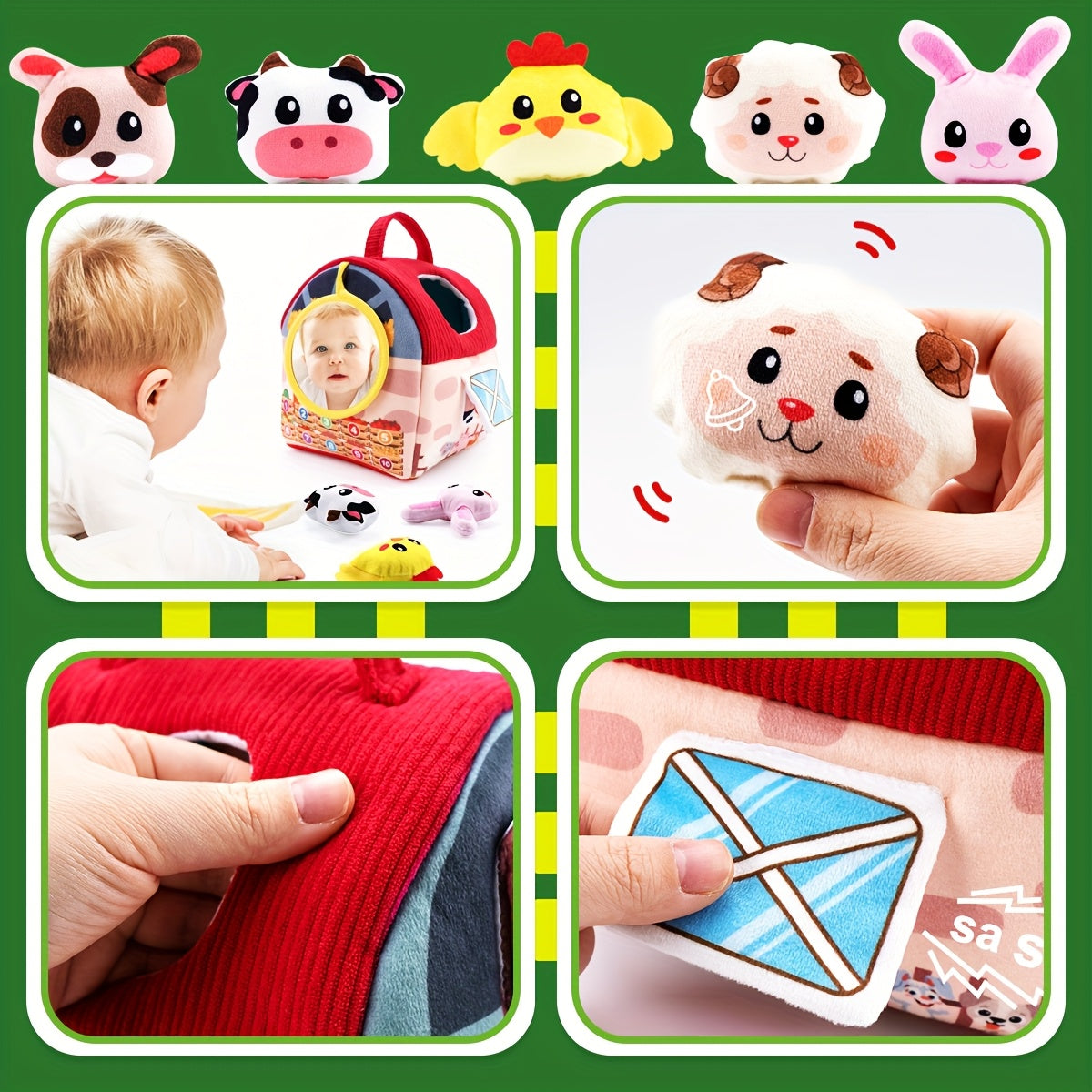 Interactive Surprise Barn Toy with Stuffed Farm Animals & Sensory Balls