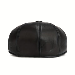Winter Windproof PU Leather Beret Ear Warmer for Outdoor Cycling Hiking