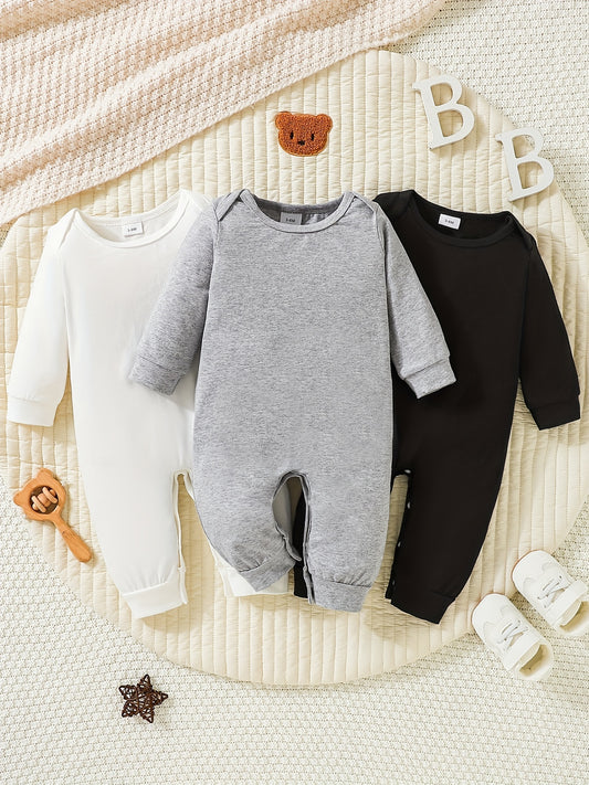 3pcs Newborn Baby Jumpsuits Casual Cotton Rompers