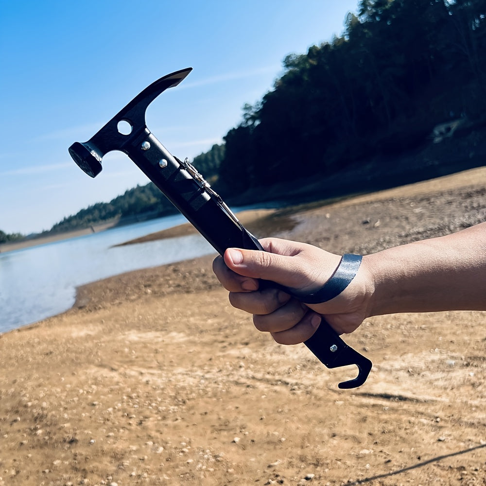 KORAMAN Camping Hammer Multifunctional Steel Hammer with Stake Remover