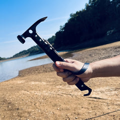 KORAMAN Camping Hammer Multifunctional Steel Hammer with Stake Remover