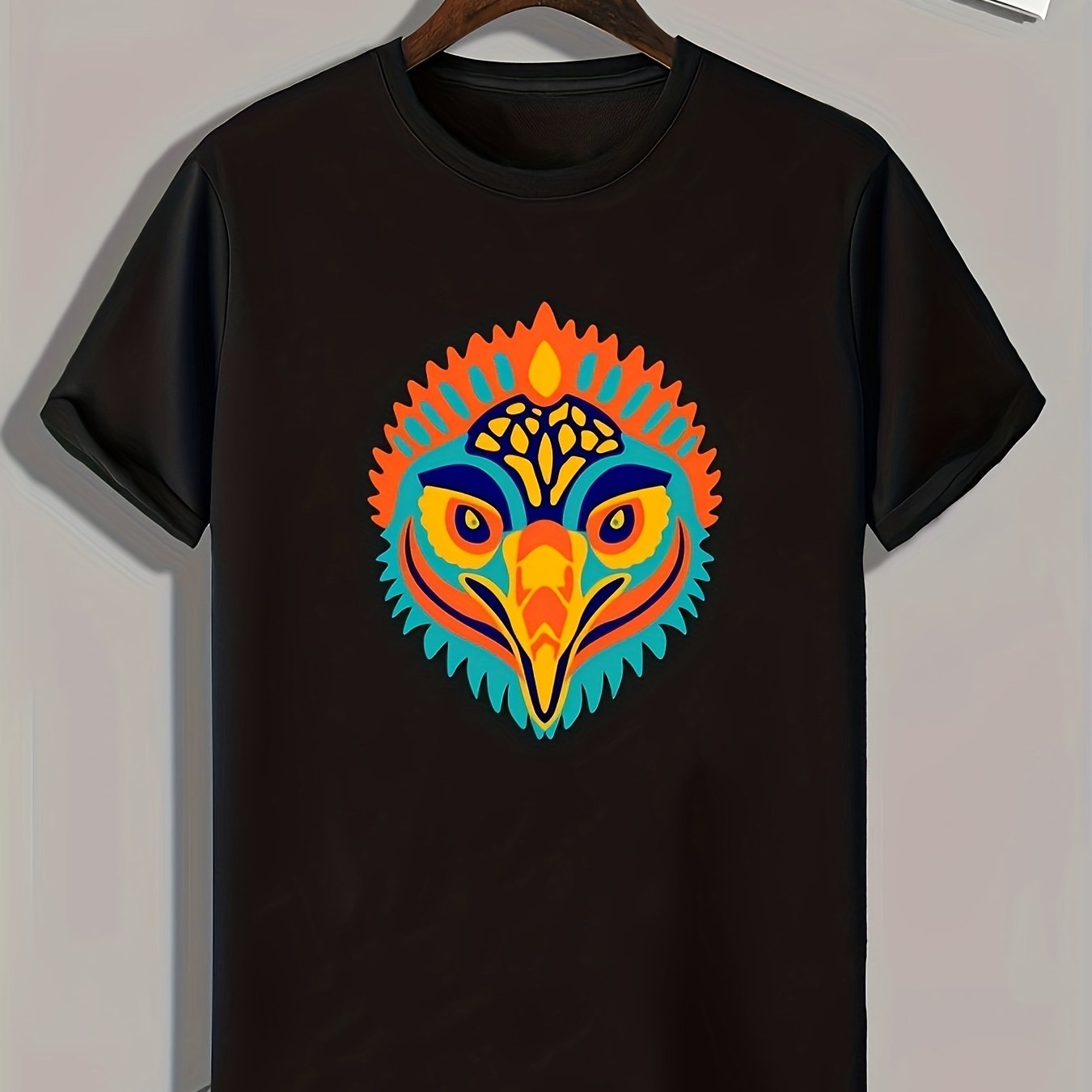 Bird Head Print Men's Graphic T shirt For Summer