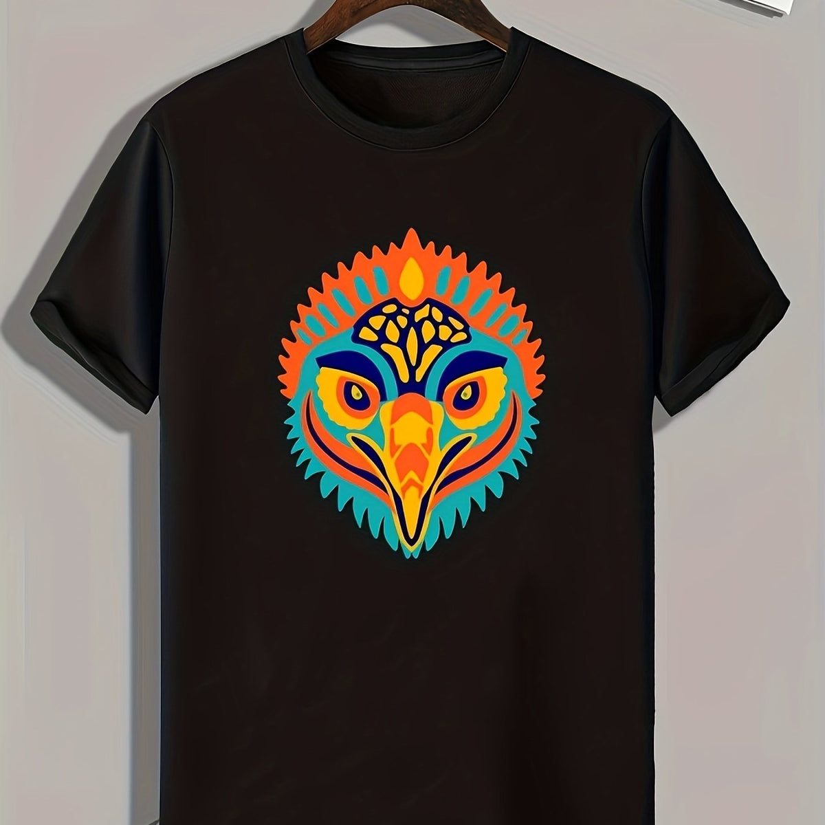 Bird Head Print Men's Graphic T shirt For Summer