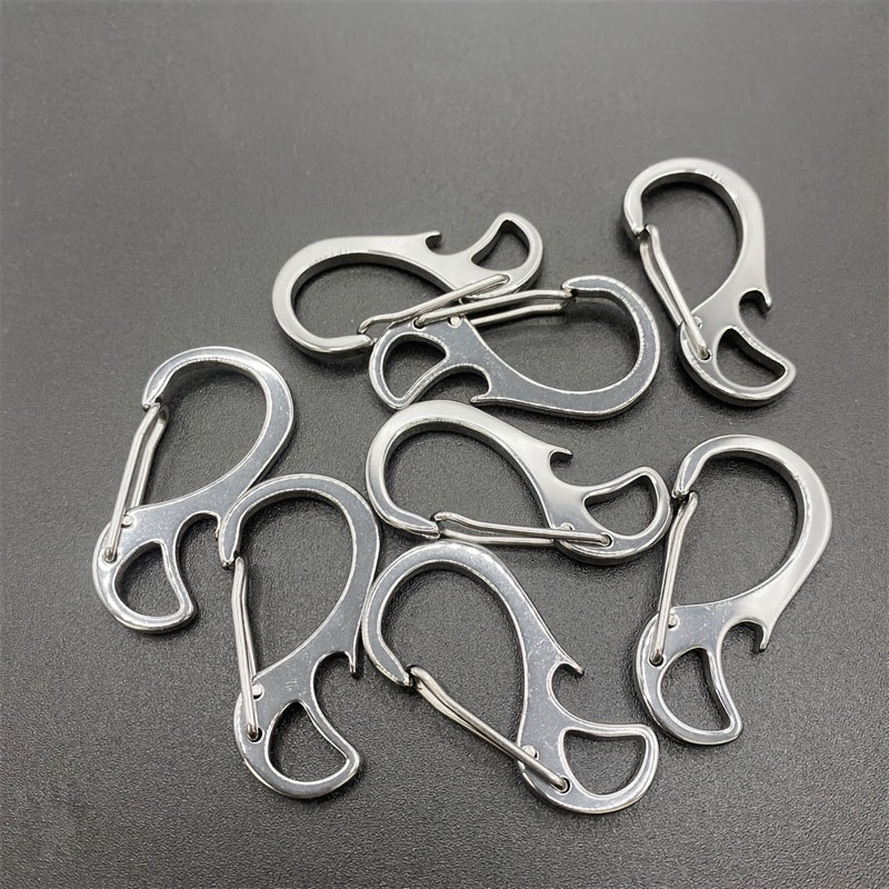 Outdoor Stainless Steel Bottle Opener Keychain Rust Proof Spring Hook