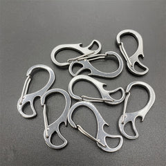 Outdoor Stainless Steel Bottle Opener Keychain Rust Proof Spring Hook