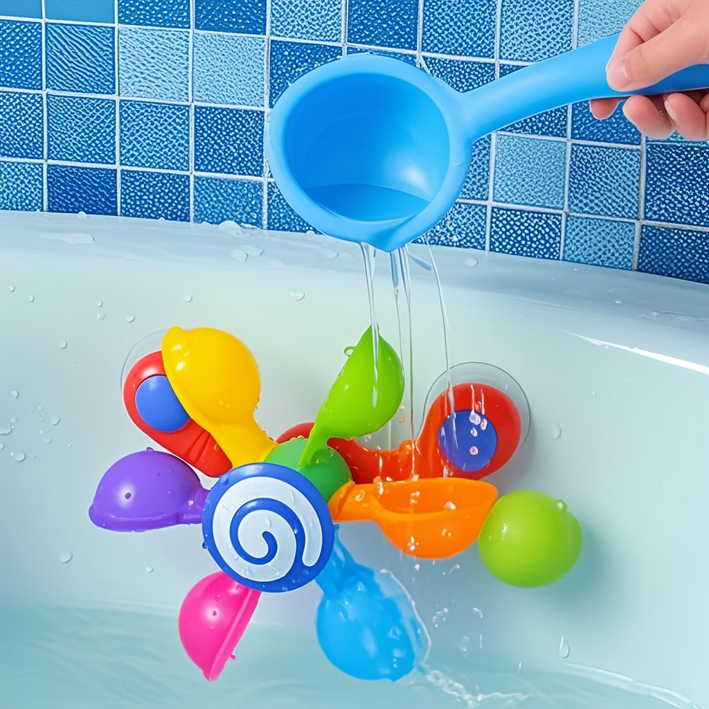 Colorful Bath Windmill Spinner Toy for Kids Over 18 Months