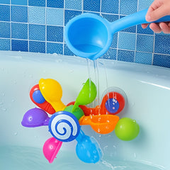 Colorful Bath Windmill Spinner Toy for Kids Over 18 Months
