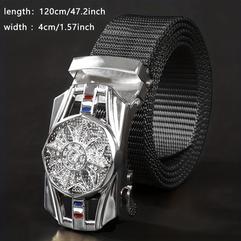 Automatic Buckle Slider Men's Casual Nylon Canvas Belt