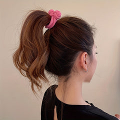 4PCS Large Double Knot Rope Hair Bands Seamless Hair Tie Ponytail Holder