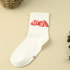 3 Pairs Letter Print Socks Comfy & Breathable Women's Stocking
