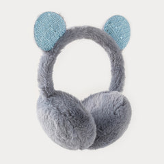 Women's Glittery Ear Flaps Plush Winter Ear Warmers in Pastel Colors