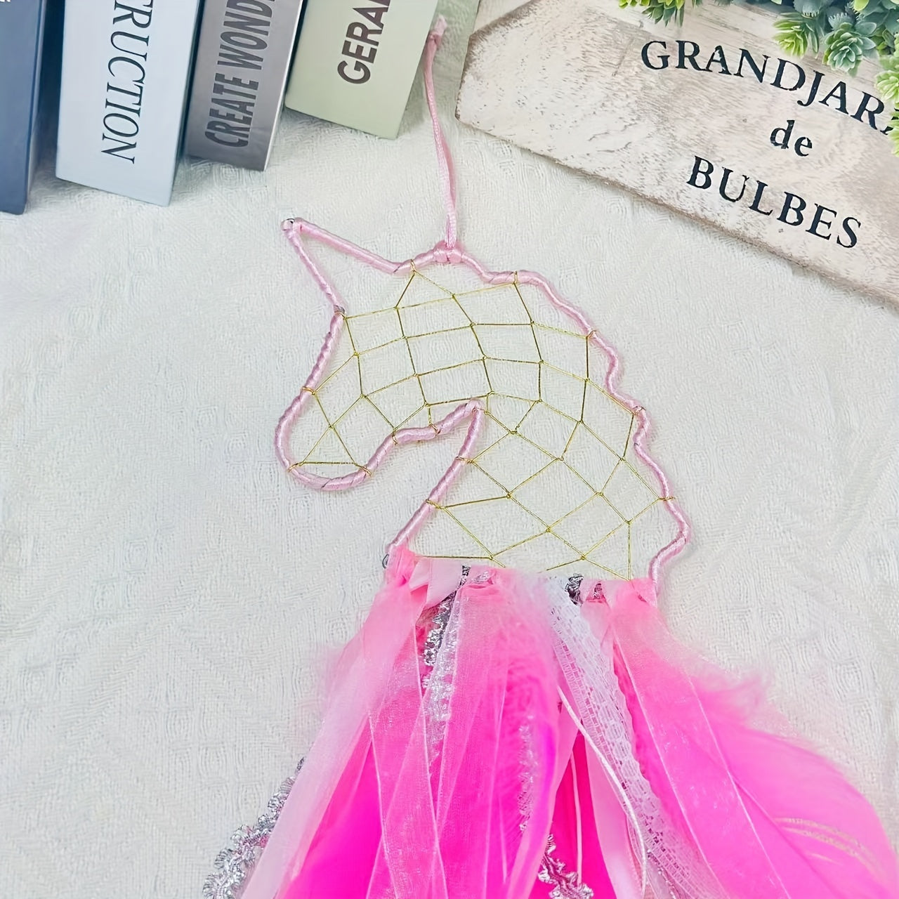 Large Unicorn Dream Catcher With Lights for Girls