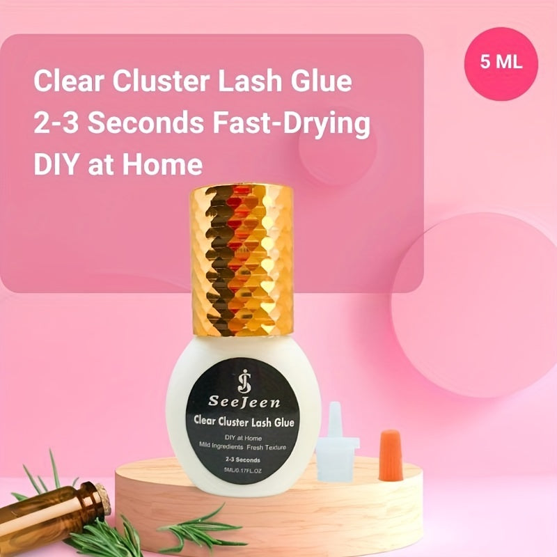 Clear Lash Glue for Cluster Eyelash Extensions Fast Drying Sensitive Waterproof