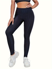High Waist Honeycomb Yoga Leggings Slimming Workout Activewear
