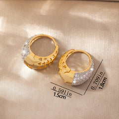 Hollow Earrings 14K Plated Zircon Sparkling Ladies Earrings