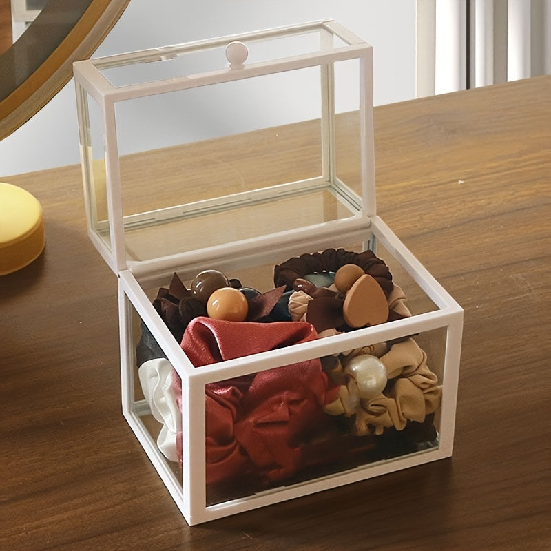 Transparent Glass Box Hair Accessories Storage